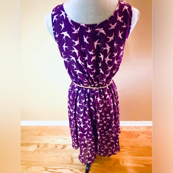 Kismet Purple Bird Dress size Medium - Picture 4 of 7